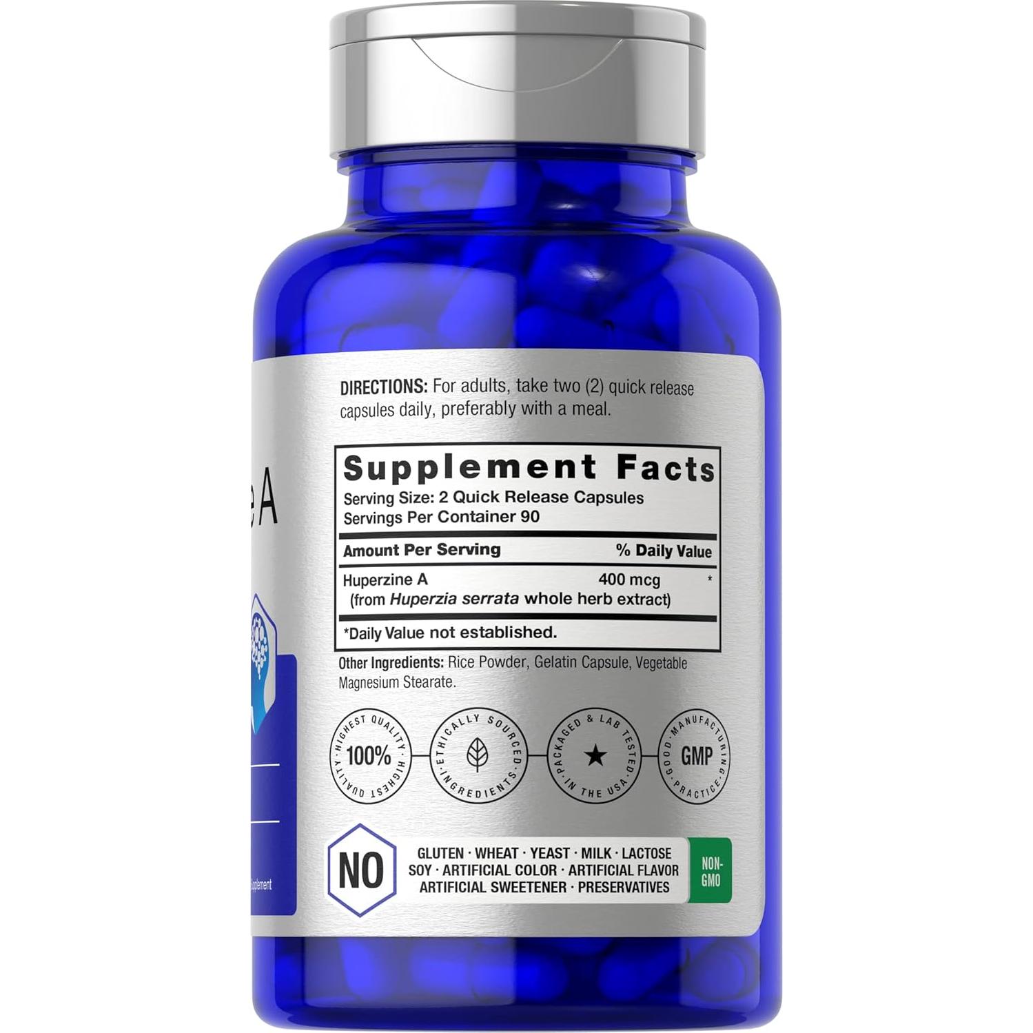 Huperzina A 400 mcg Horbaach | 180 Cápsulas Suplemento Natural