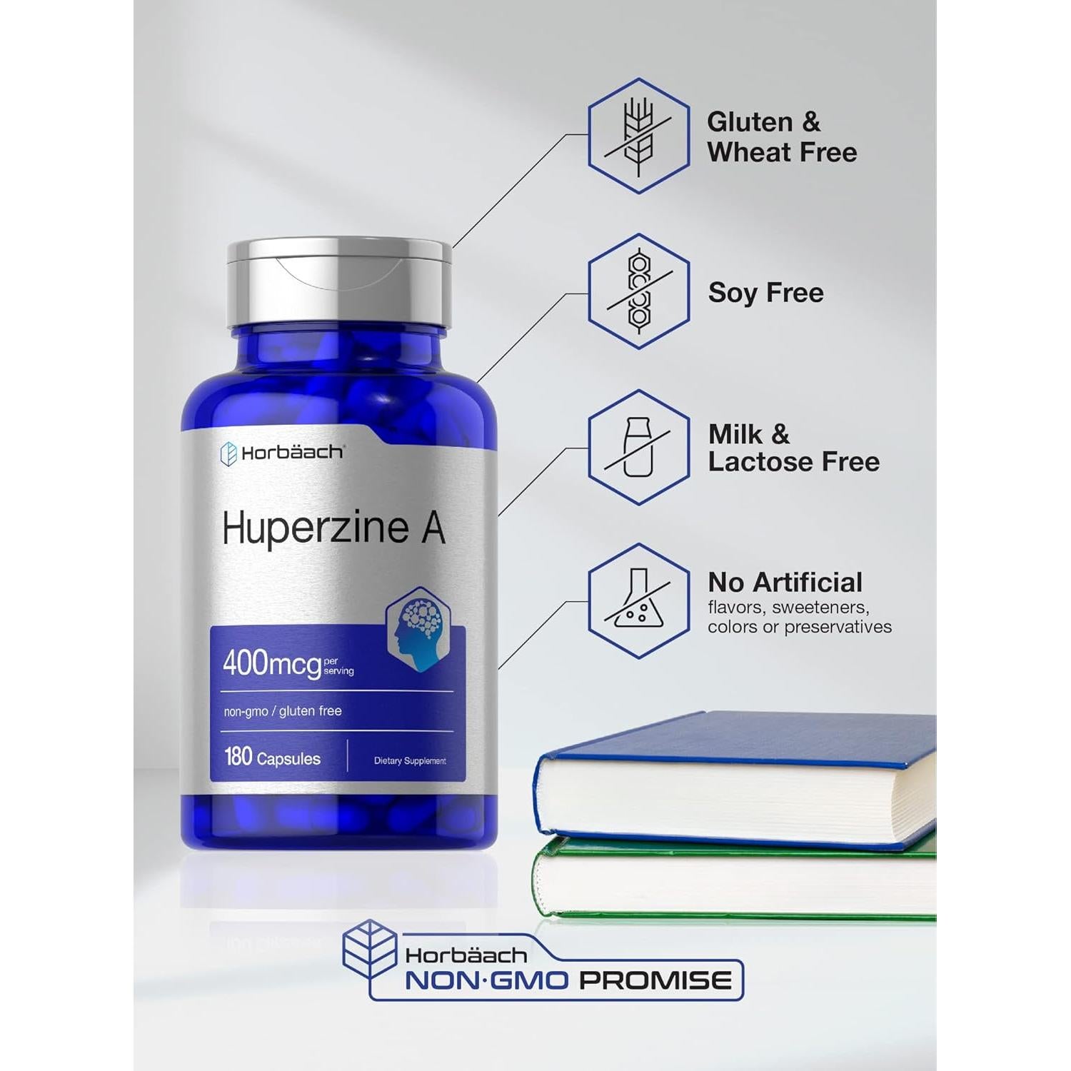 Huperzina A 400 mcg Horbaach | 180 Cápsulas Suplemento Natural