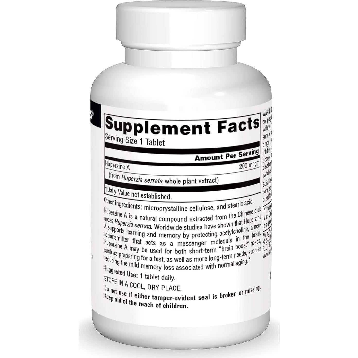 Huperzine A 200 mcg Source Naturals - 60 Tabletas para Memoria