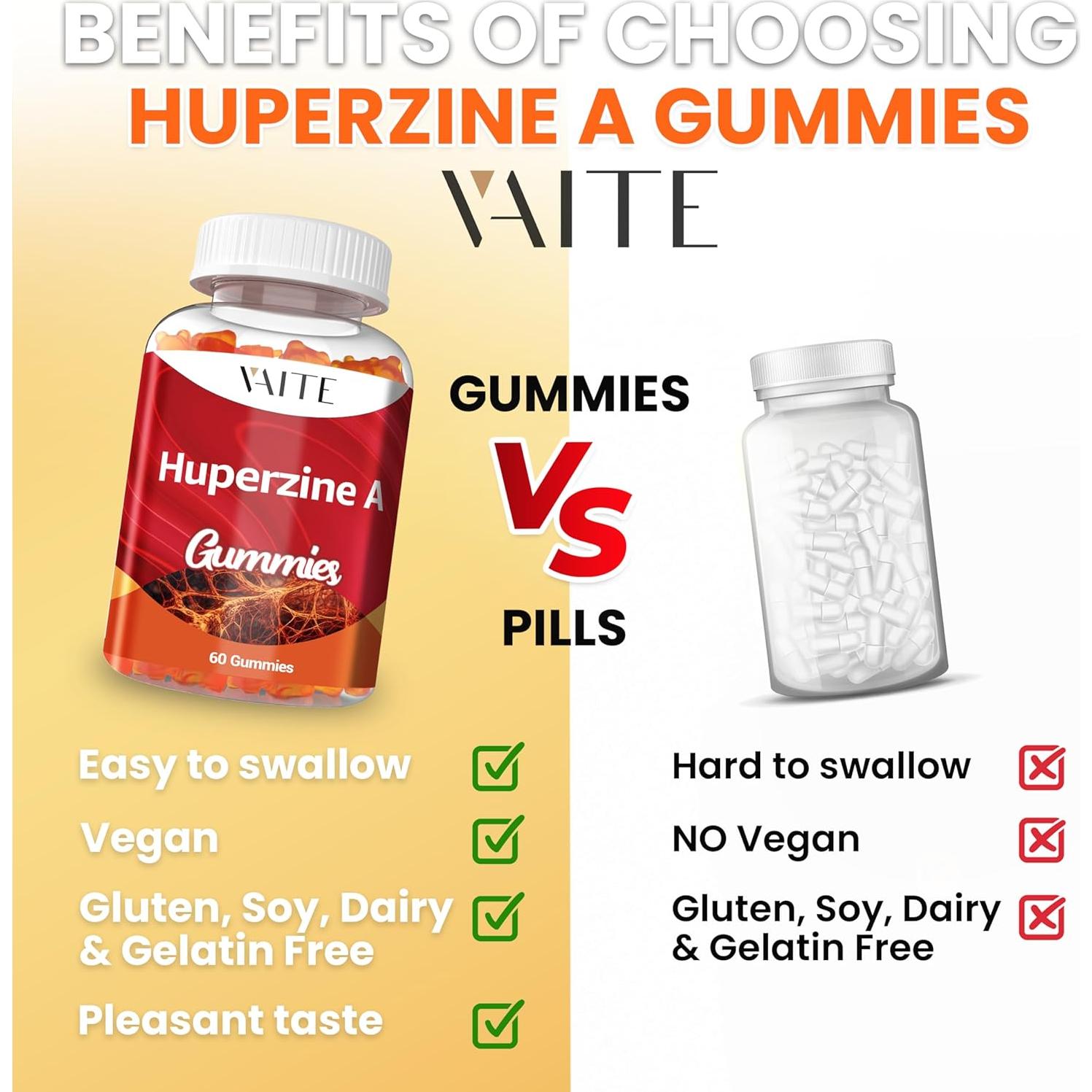 Suplemento Huperzina A 200 mcg Gominolas VAITE 60 Unidades