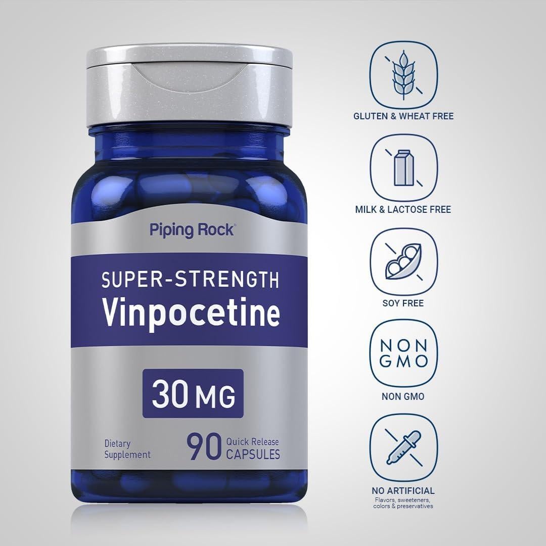 Suplemento Vinpocetina 30mg Piping Rock 90 Cápsulas No OGM