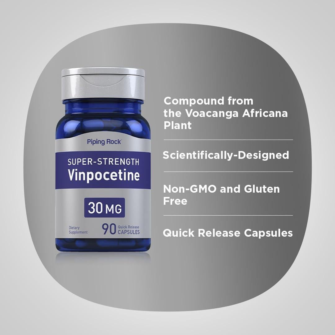 Suplemento Vinpocetina 30mg Piping Rock 90 Cápsulas No OGM