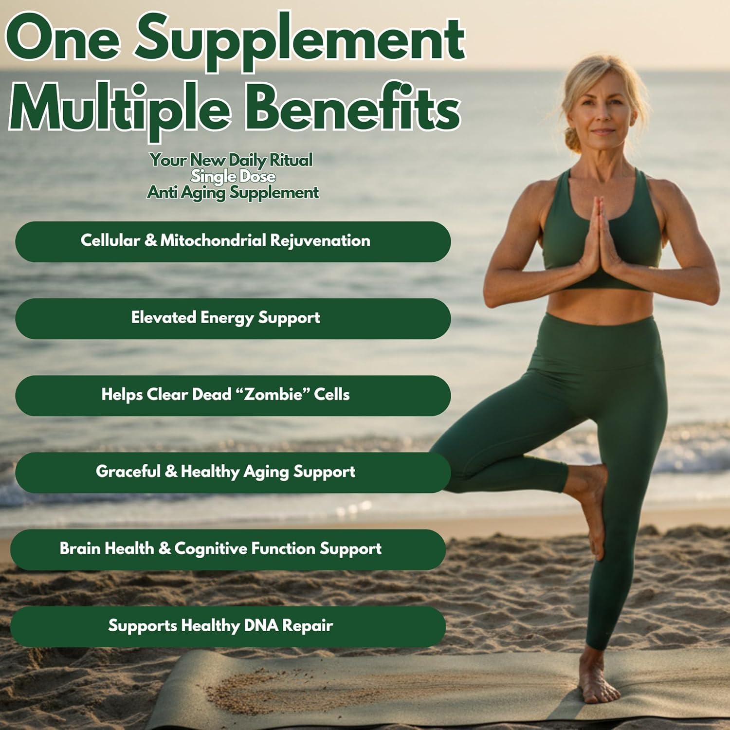 Suplemento Antienvejecimiento Pristine - 90 Cápsulas - Fisetina, Quercetina, Cúrcuma, Zinc