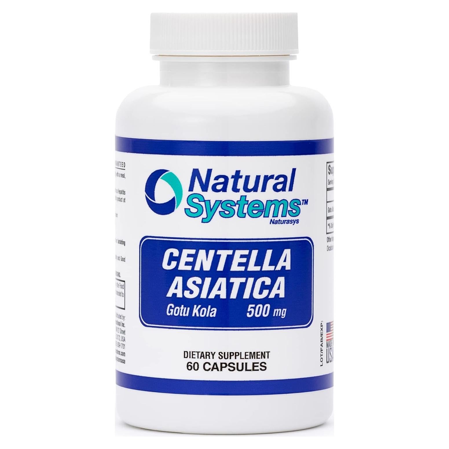 Centella Asiatica 500 mg 60 Cápsulas Sistemas Naturales