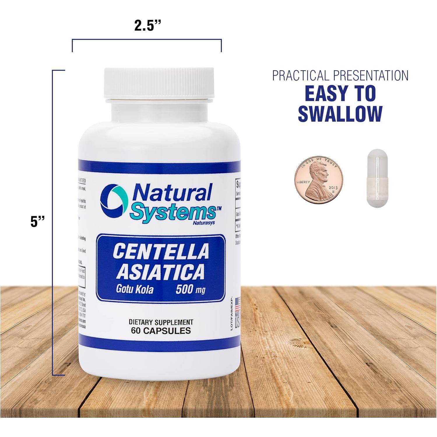 Centella Asiatica 500 mg 60 Cápsulas Sistemas Naturales