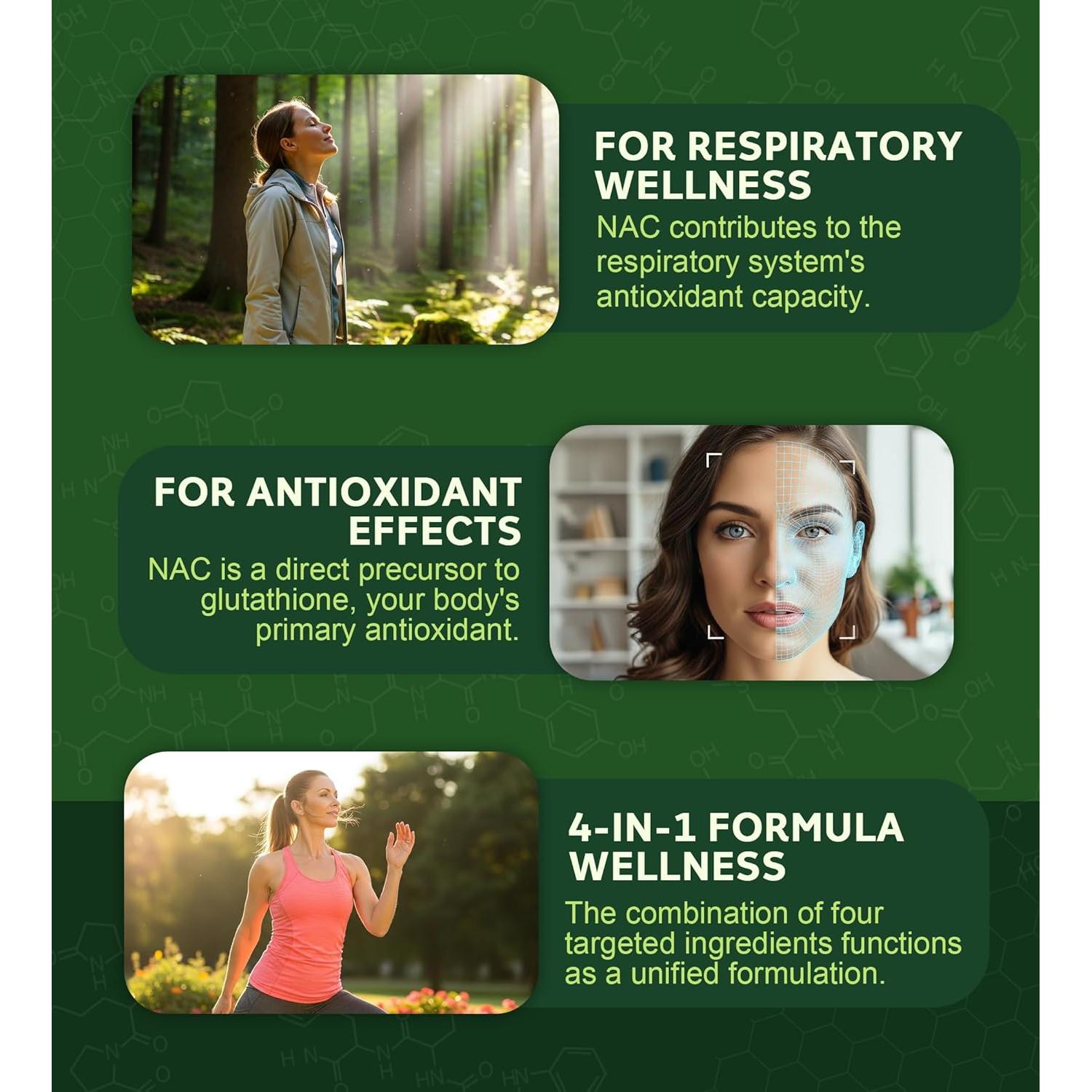 Suplemento NAC 1200mg Clarusph - Antioxidante Respiratorio 90 Cápsulas