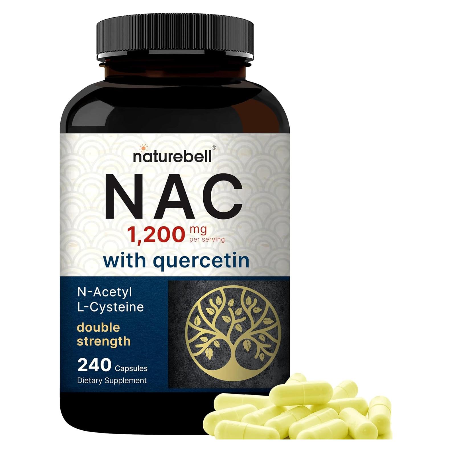 Suplemento NAC NatureBell 1200mg 240 cápsulas Quercetina