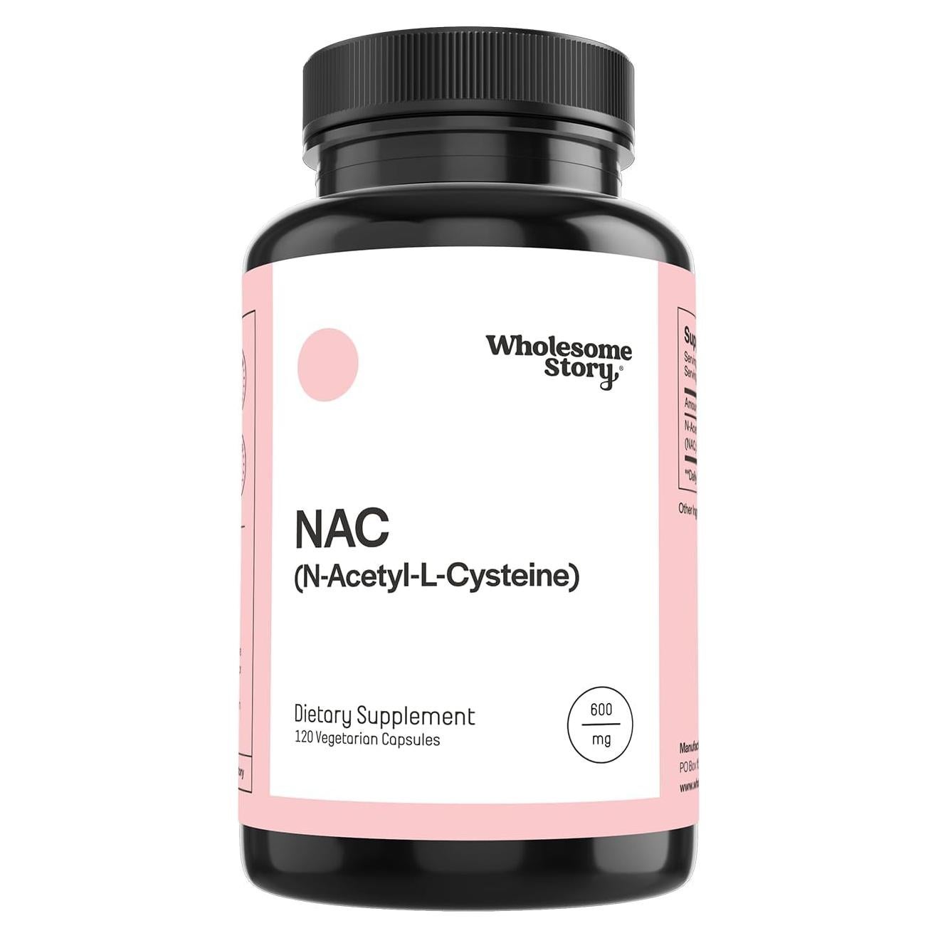 Suplemento NAC Wholesome Story 600 mg - 120 Cápsulas Veganas