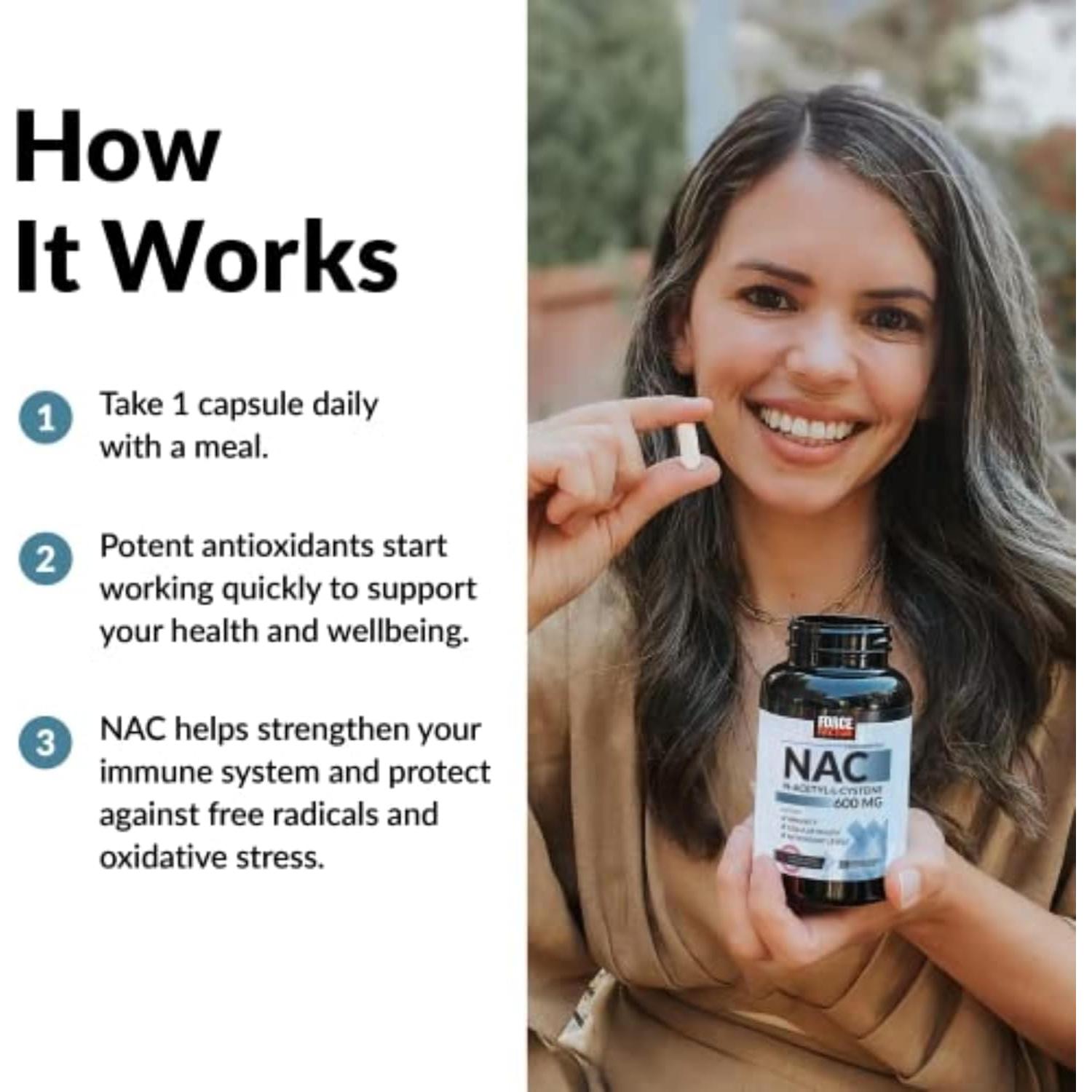 N-Acetil Cisteína Force Factor 600 mg - Antioxidante Hepático