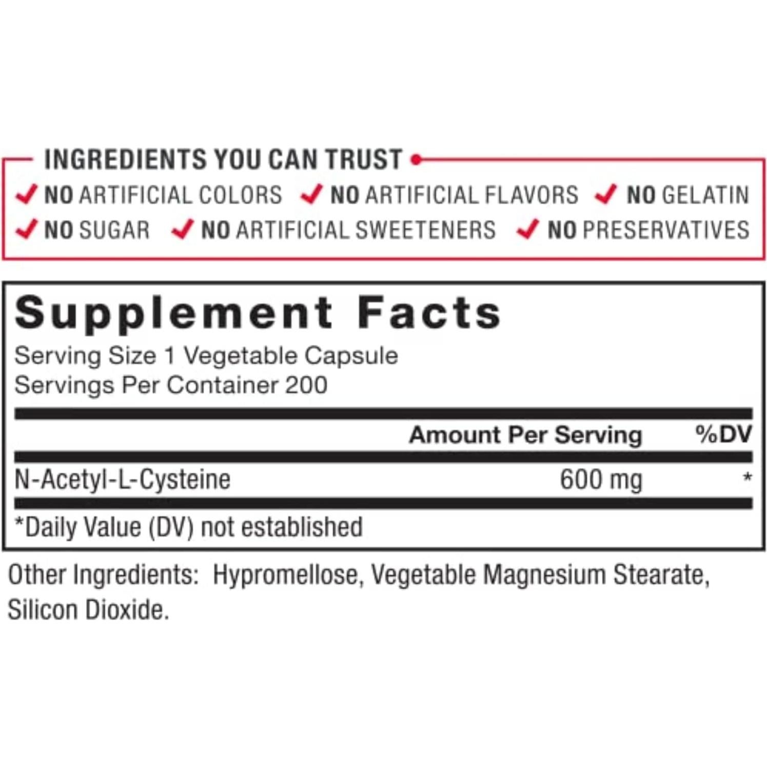 N-Acetil Cisteína Force Factor 600 mg - Antioxidante Hepático