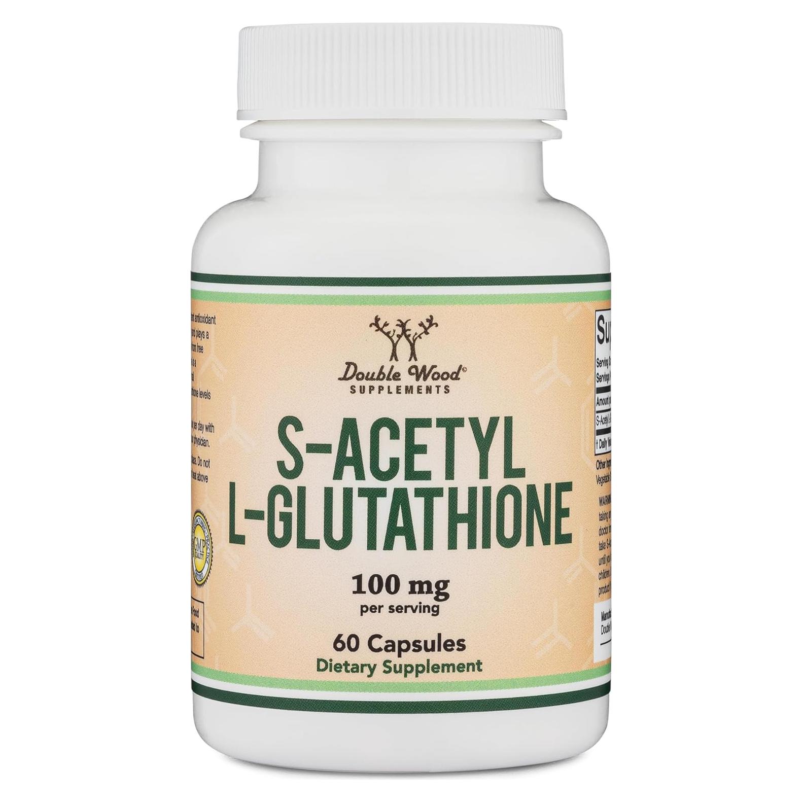 Cápsulas S-Acetil L-Glutatión 100mg - Antioxidante Double Wood