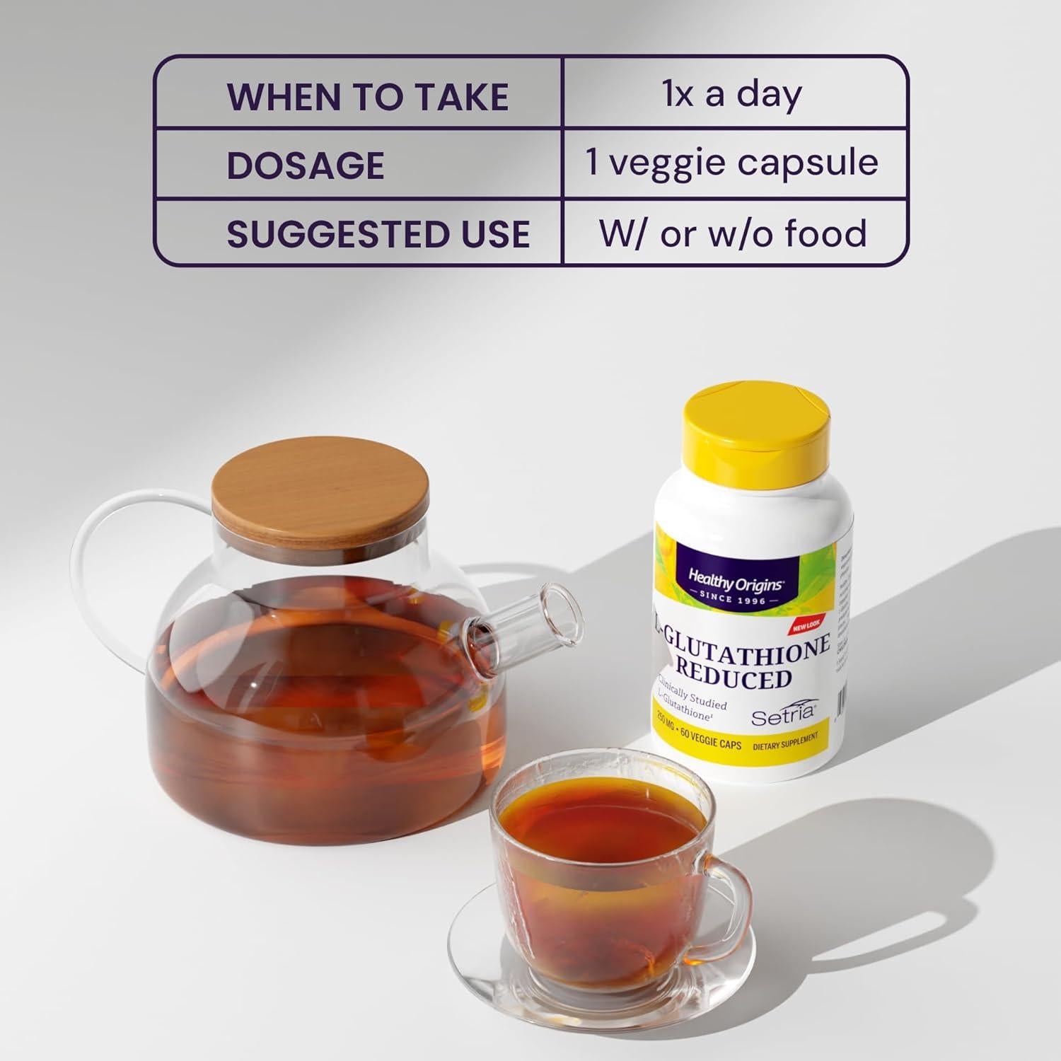 L-Glutatión 250 mg Healthy Origins 150 Cápsulas Vegetales