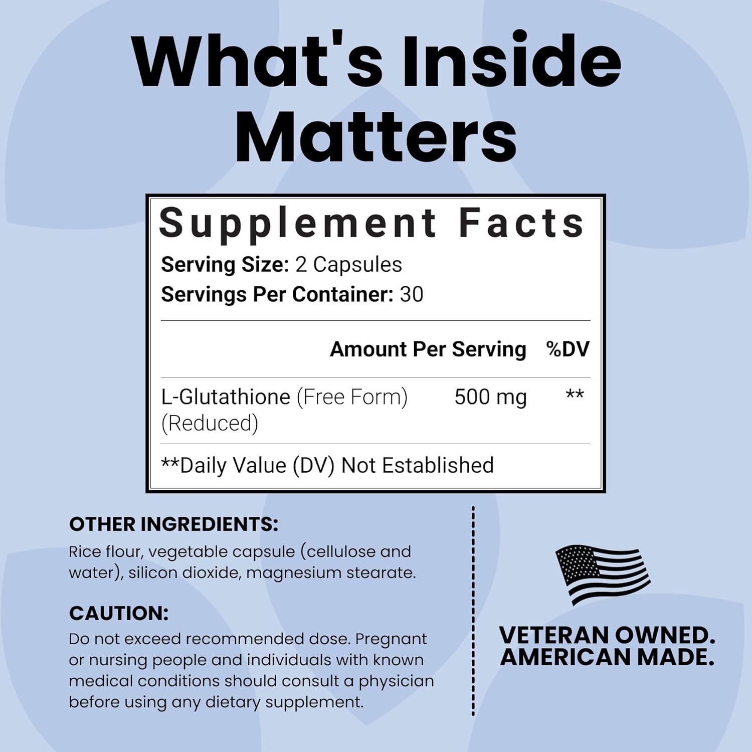 Suplemento de Glutati&oacute;n Luma Nutrition 500mg - 60 C&aacute;psulas