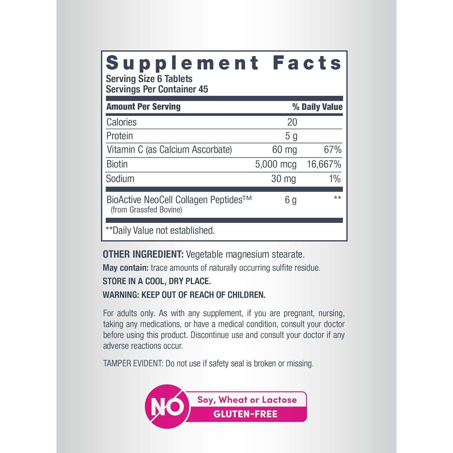 NeoCell Super Colágeno 270 Tabletas con Vitamina C y Biotina