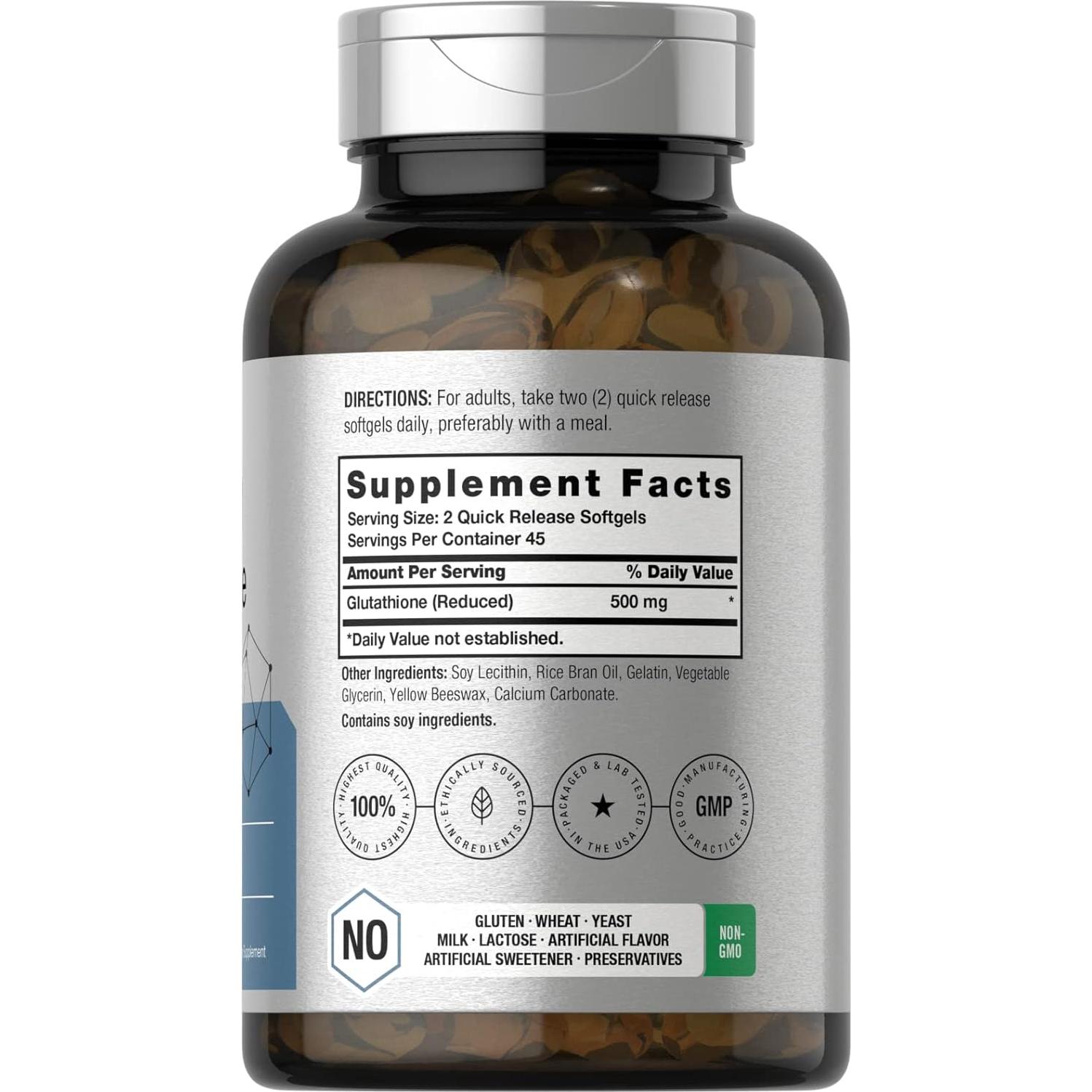 Suplemento de Glutatión Liposomal Horbaach 500mg 90 Softgels