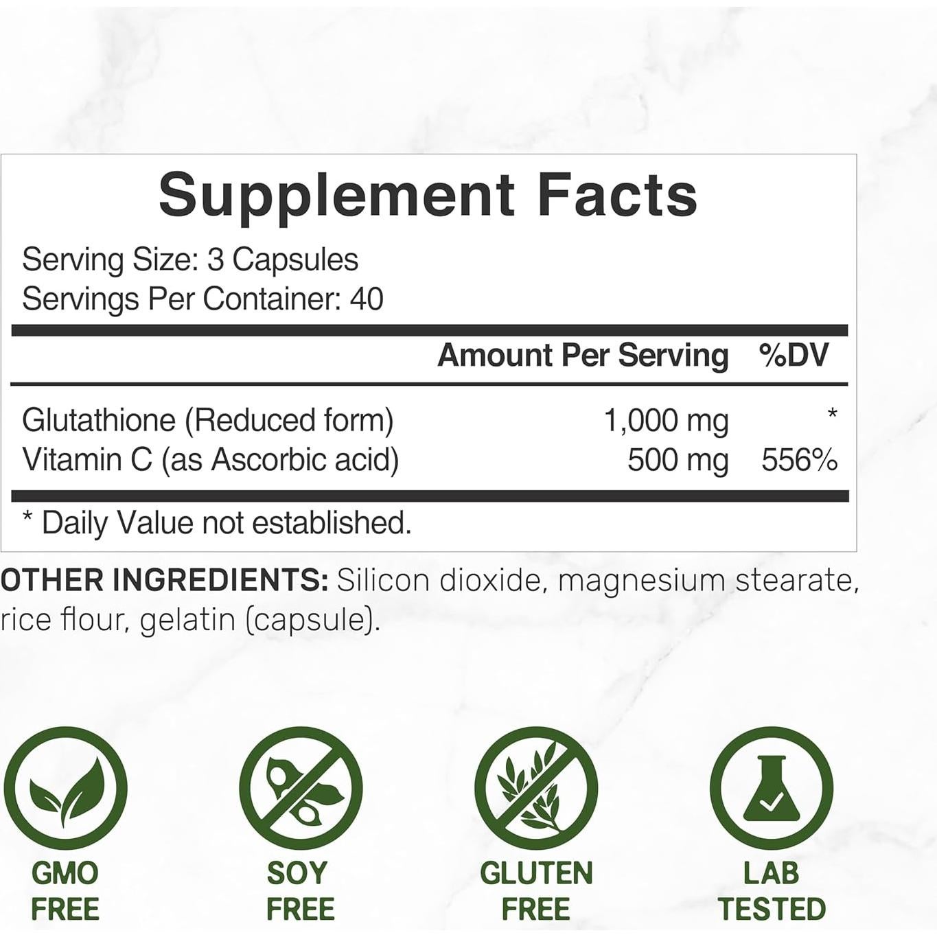 Suplemento de Glutati&oacute;n 1000mg + Vitamina C 500mg - Eagleshine
