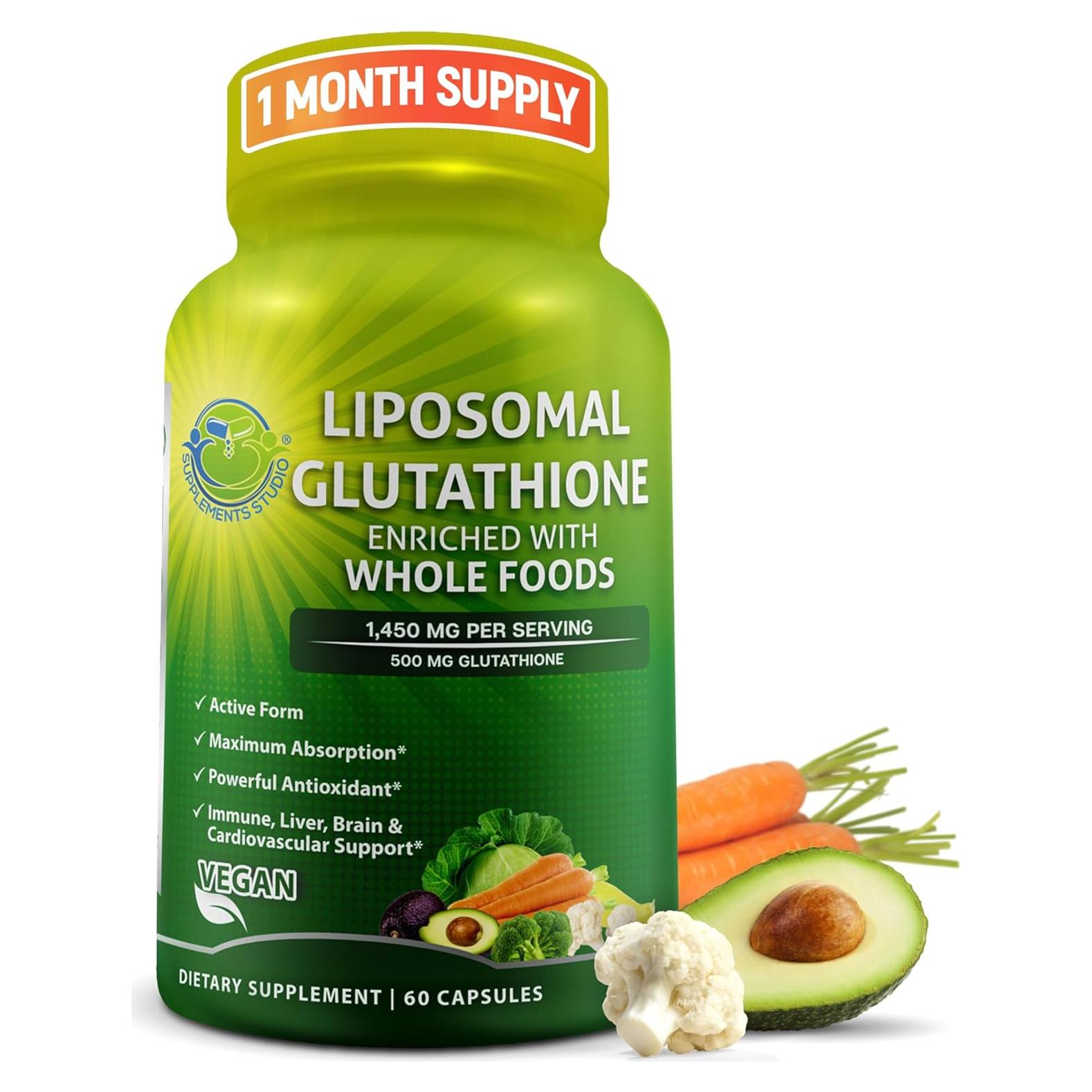 Glutatión Liposomal 500mg MVStudio - Antioxidante 60 cápsulas
