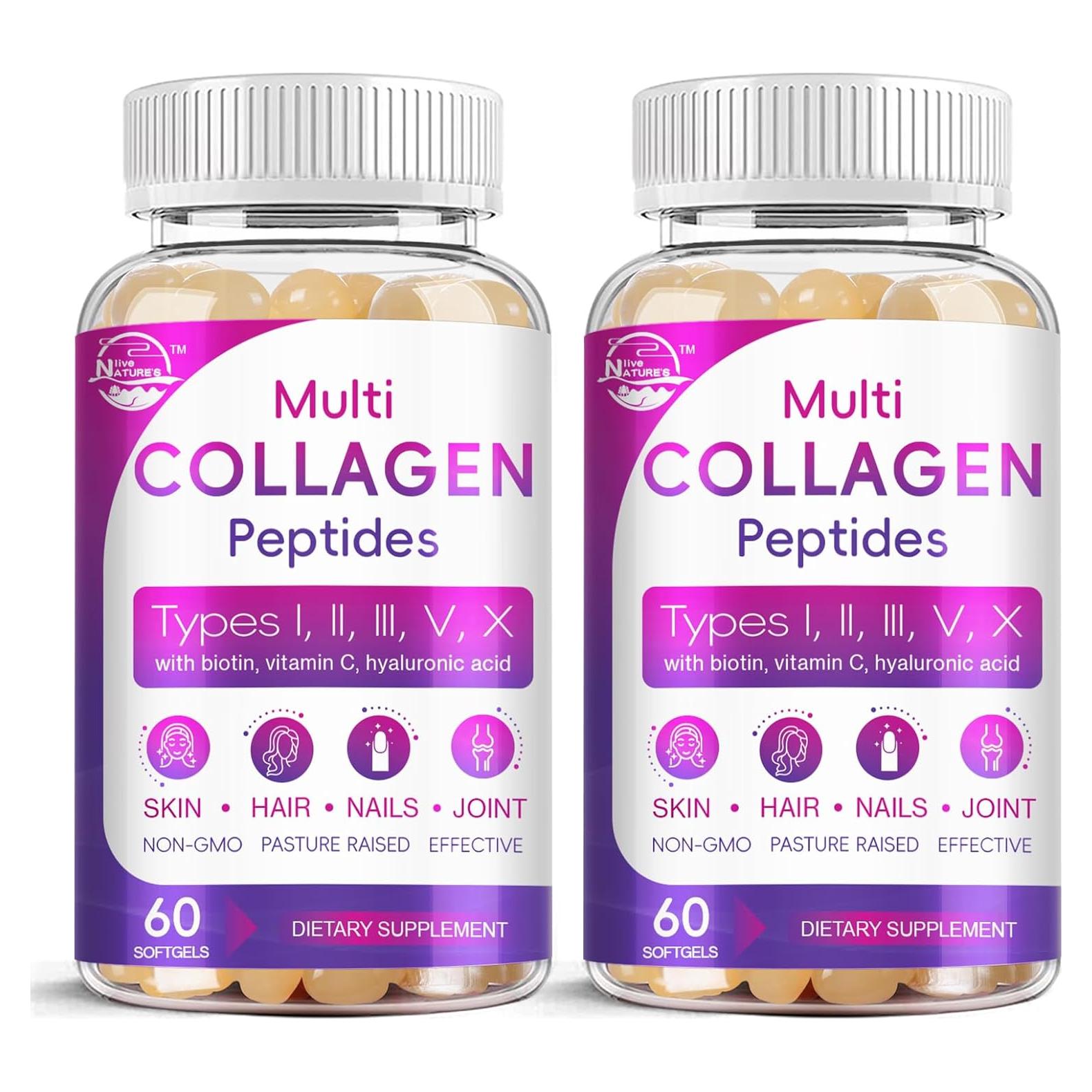 Péptidos de Colágeno Hidrolizados Softgel - 60 Unidades - Biotina, Vitamina C