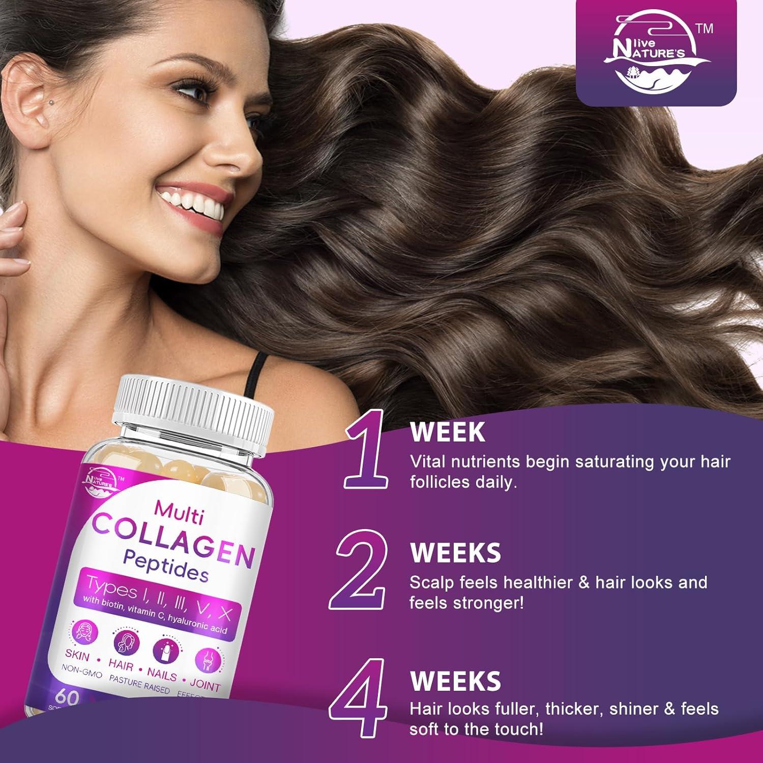 Péptidos de Colágeno Hidrolizados Softgel - 60 Unidades - Biotina, Vitamina C