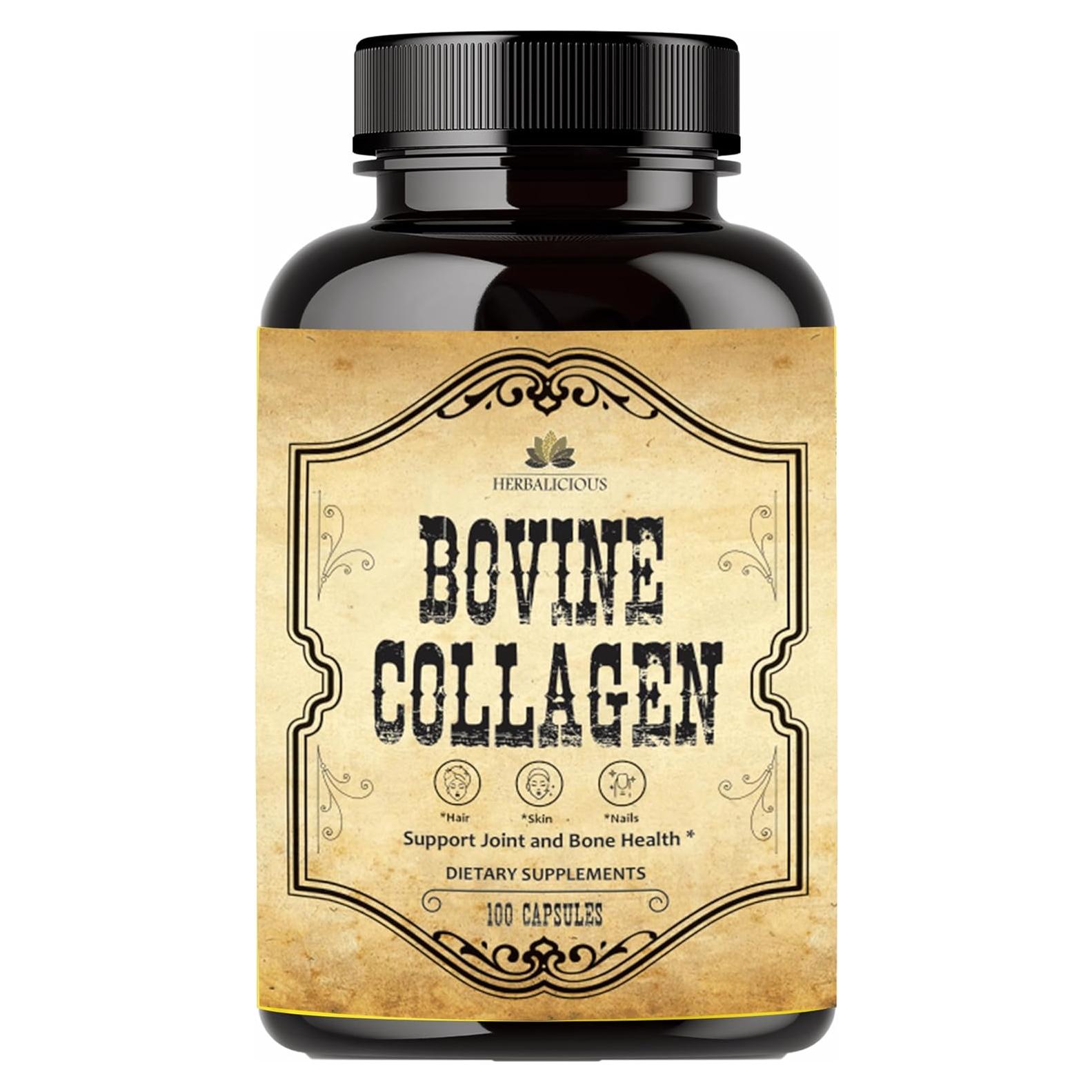 Colágeno Bovino HERBALICIOUS 100 Cápsulas - Soporte Articular