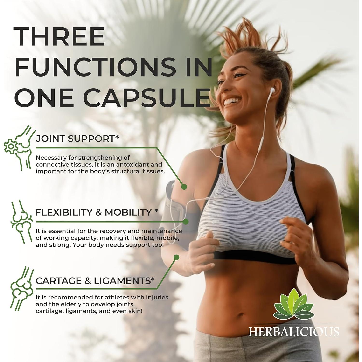 Colágeno Bovino HERBALICIOUS 100 Cápsulas - Soporte Articular