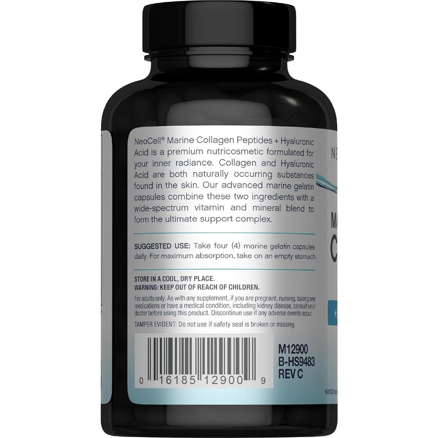 Colágeno Marino NeoCell 120 Cápsulas Tipo 1 y 3 con Ácido Hialurónico