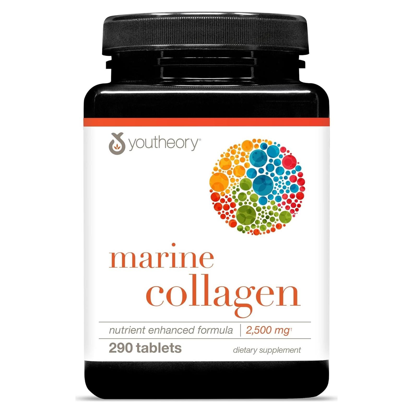 Colágeno Marino Youtheory 2500 mg - 290 Tabletas - Salud Articulaciones, Piel, Cabello