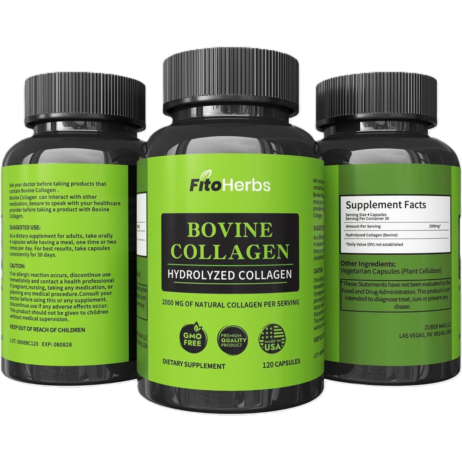 Cápsulas de Colágeno Hidrolizado FitoHerbs - 120 Unidades