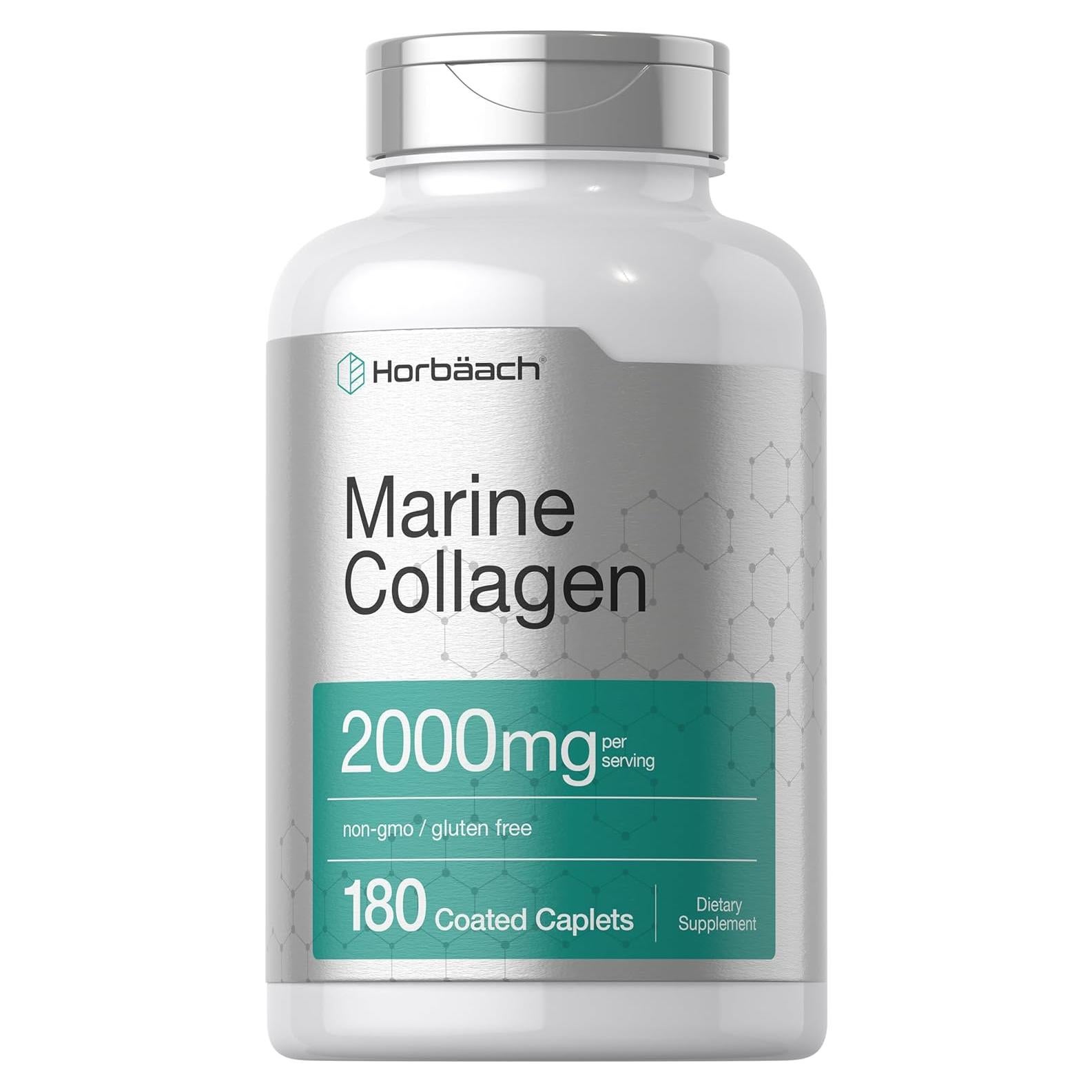 Péptidos de Colágeno Marino Horbaach 2000mg 180 Caplets