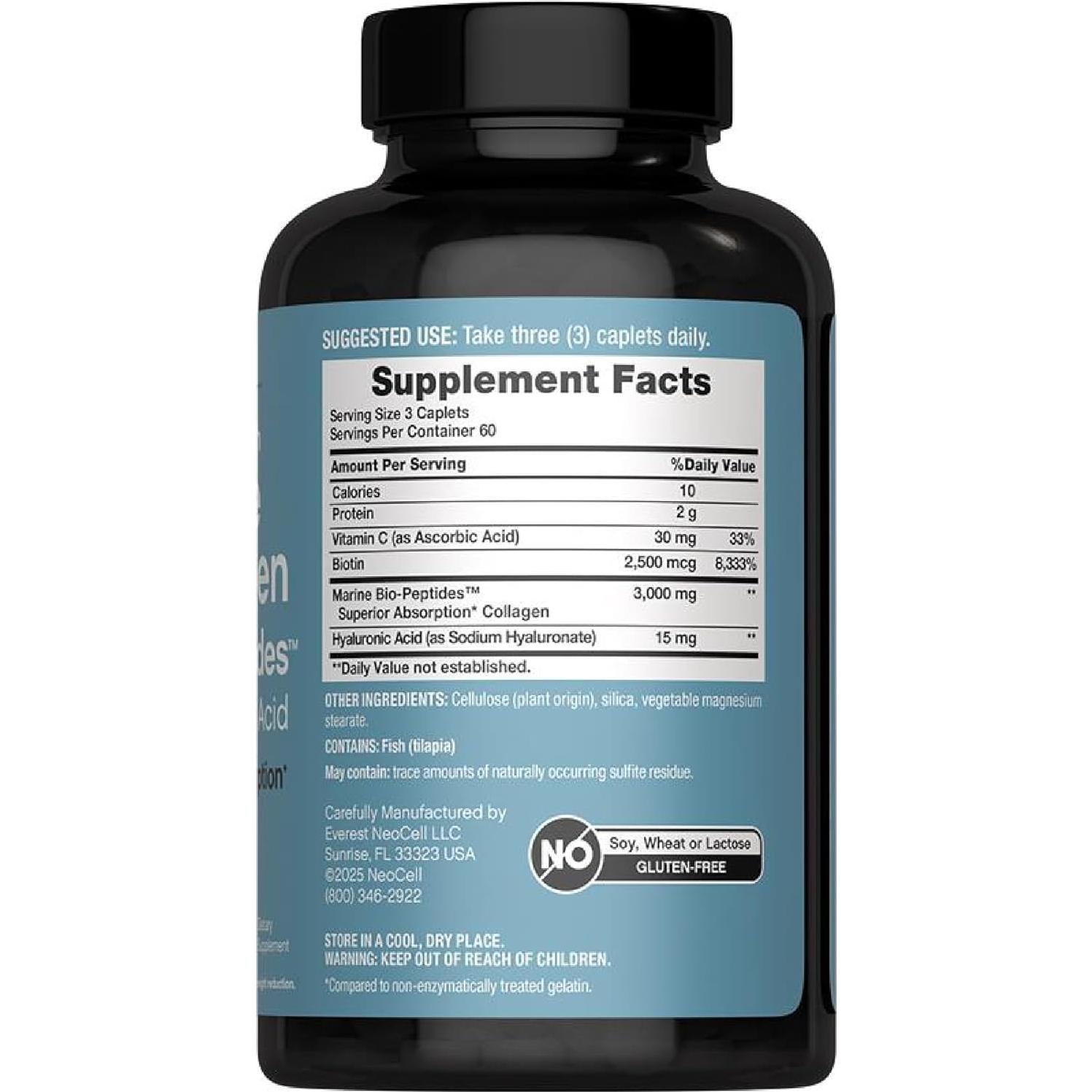 Suplemento de Colágeno Marino NeoCell 180 Tabletas 3000 mg