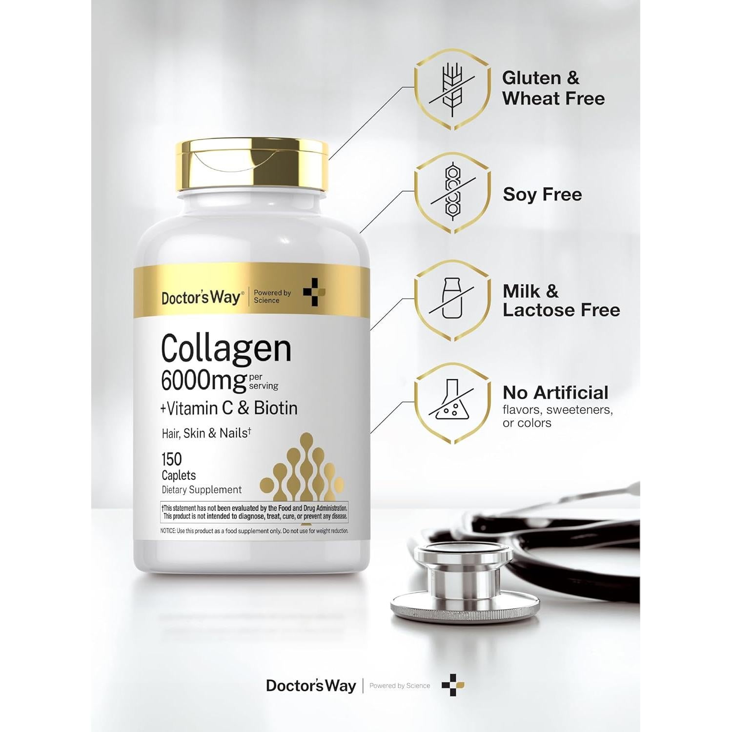 Colágeno Doctor's Way 150 Tabletas con Vitamina C y Biotina