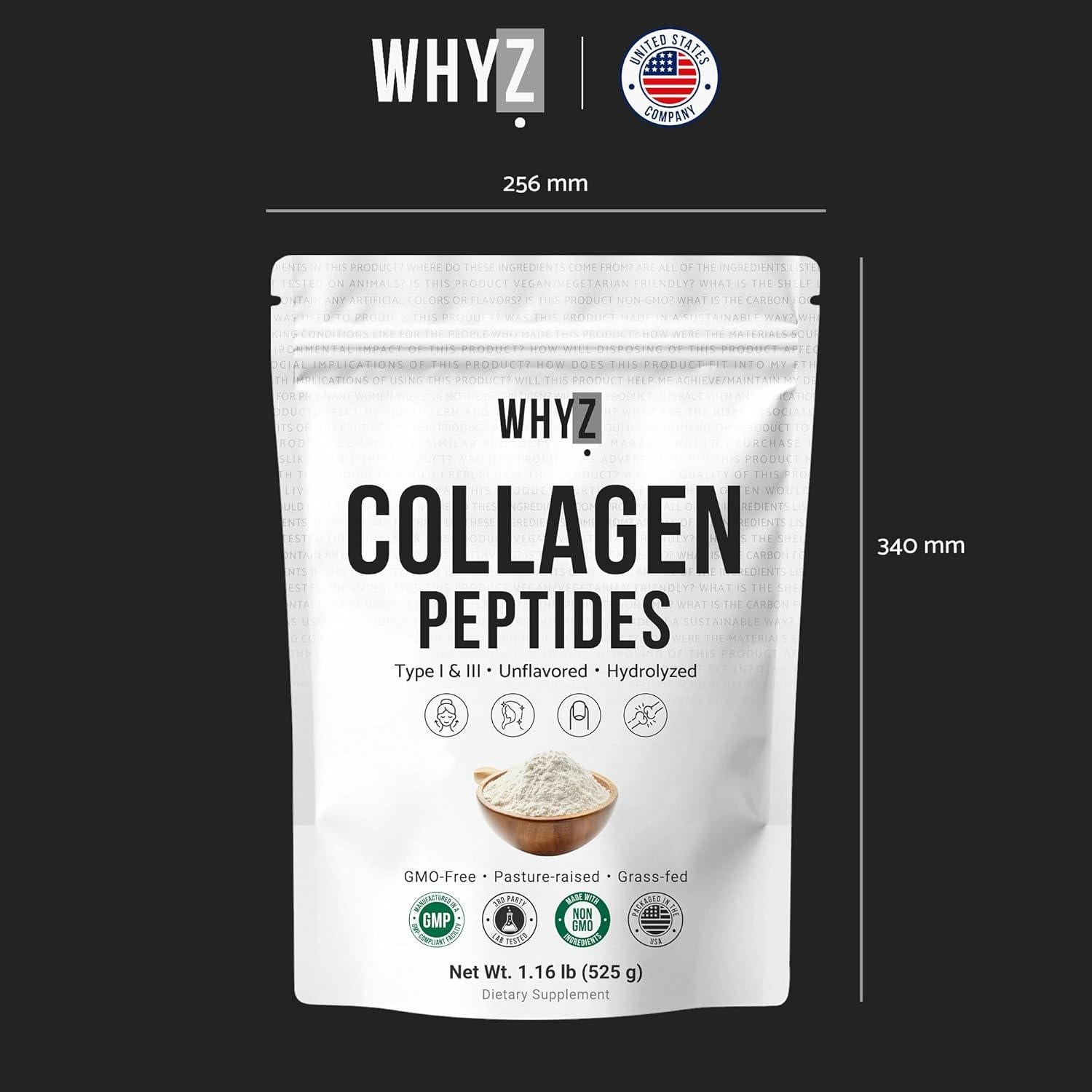 Polvo de Péptidos de Colágeno Bovino WHYZ 525g Sin Sabor