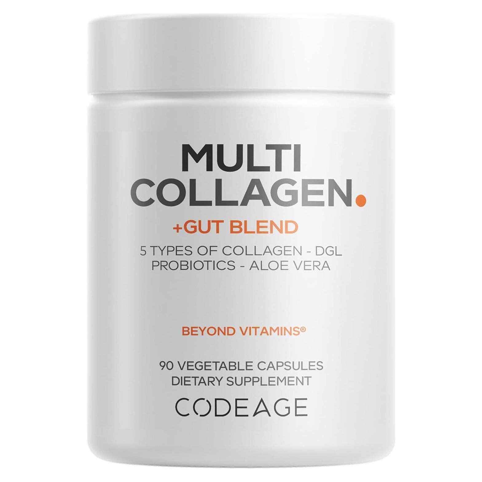 Suplemento de Colágeno Múltiple Codeage 90 Cápsulas Probioticos