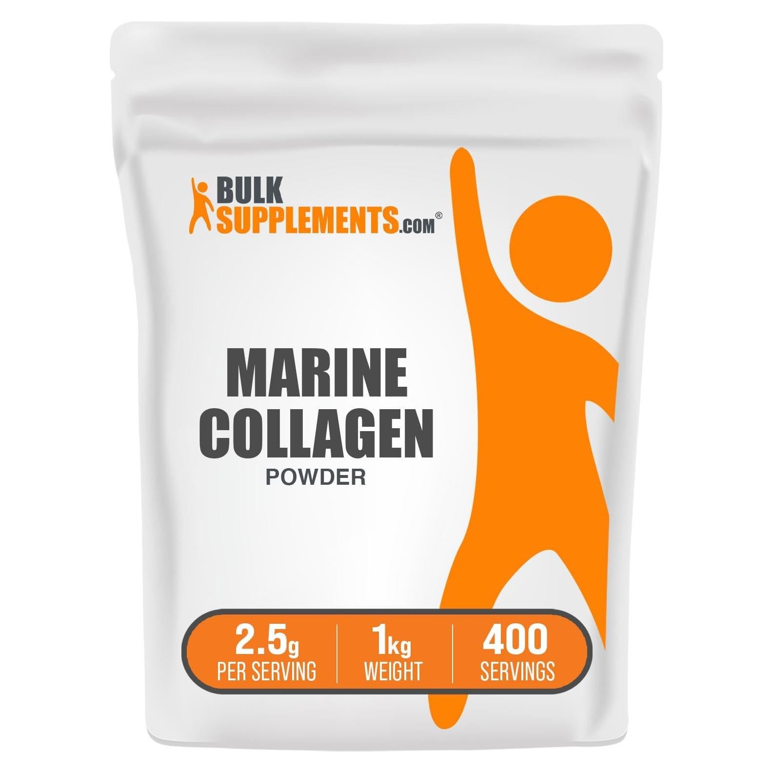 Polvo de Colágeno Marino BulkSupplements 1kg Hidrolizado