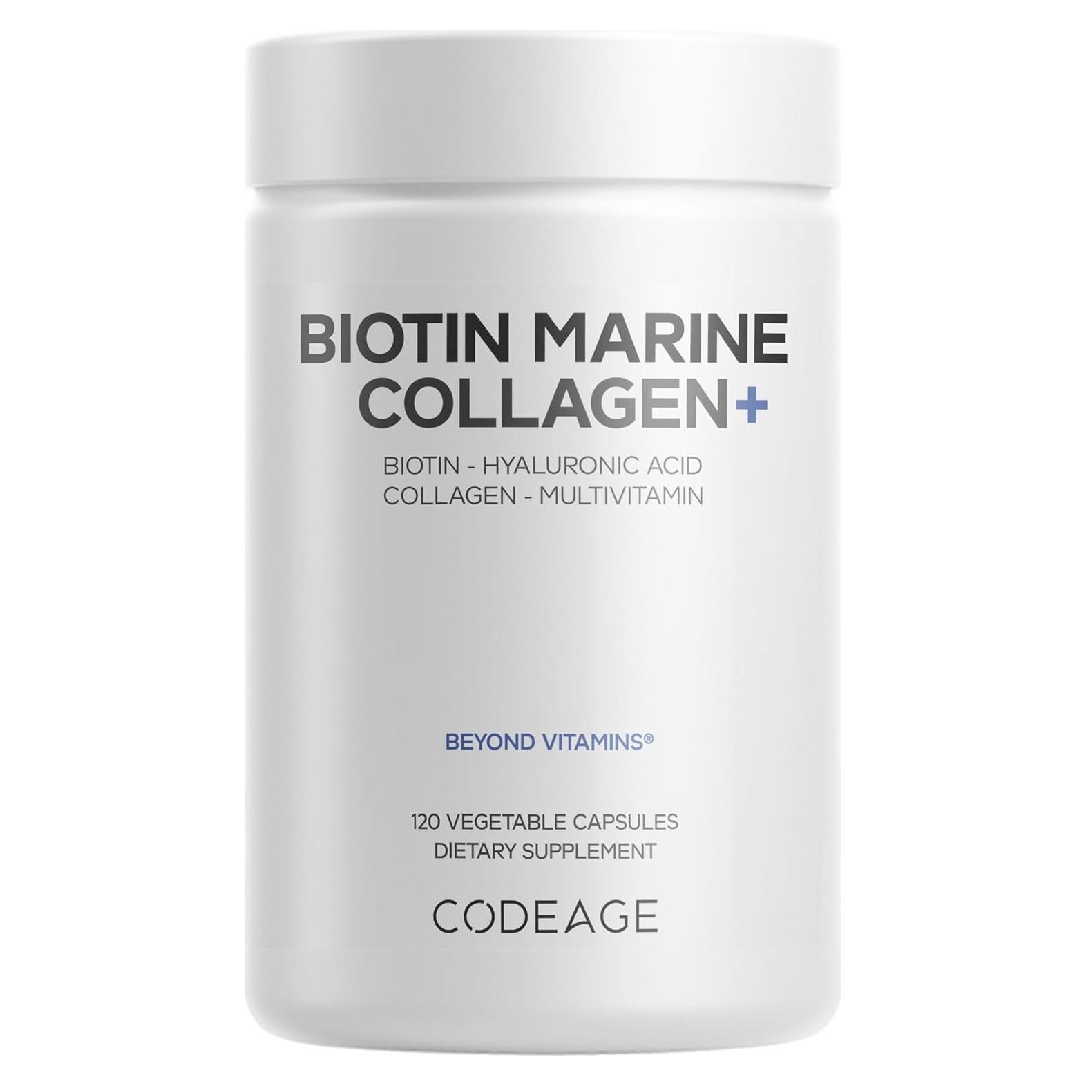 Codeage Colágeno Marino Biotina 120 Cápsulas - Tipo I y III
