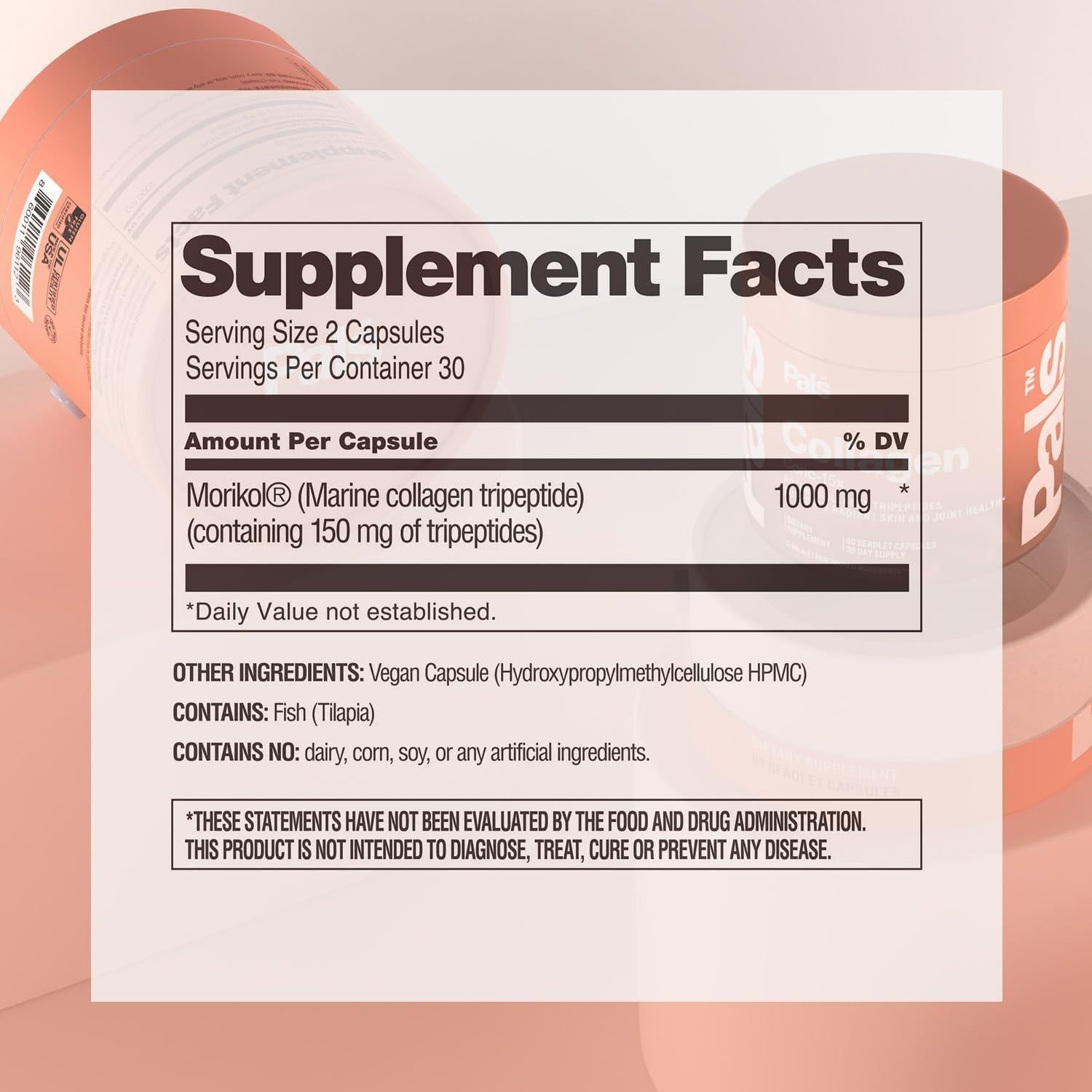 Cápsulas de Colágeno Marino Pals 15x 30 Días Salud Piel Cabello