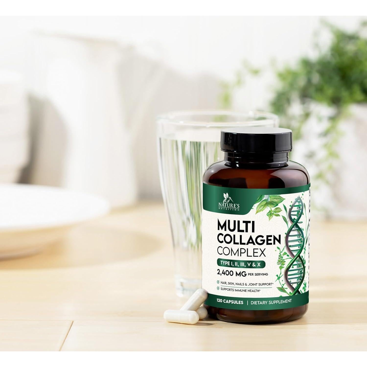 Suplemento de Colágeno Múltiple Nature's Nutrition 120 Cápsulas