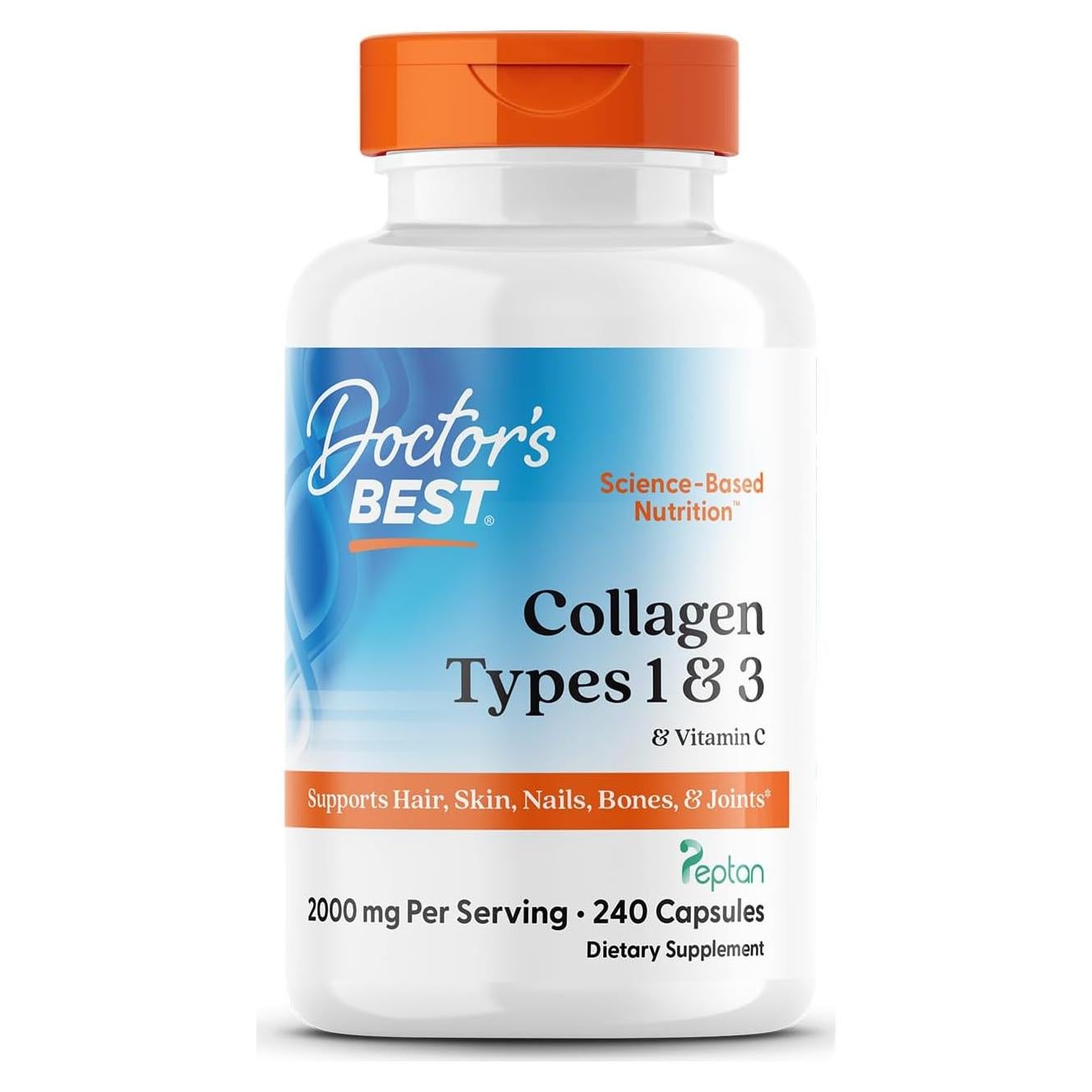Colágeno Tipo 1 y 3 Doctor's Best con Vitamina C 240 Cápsulas