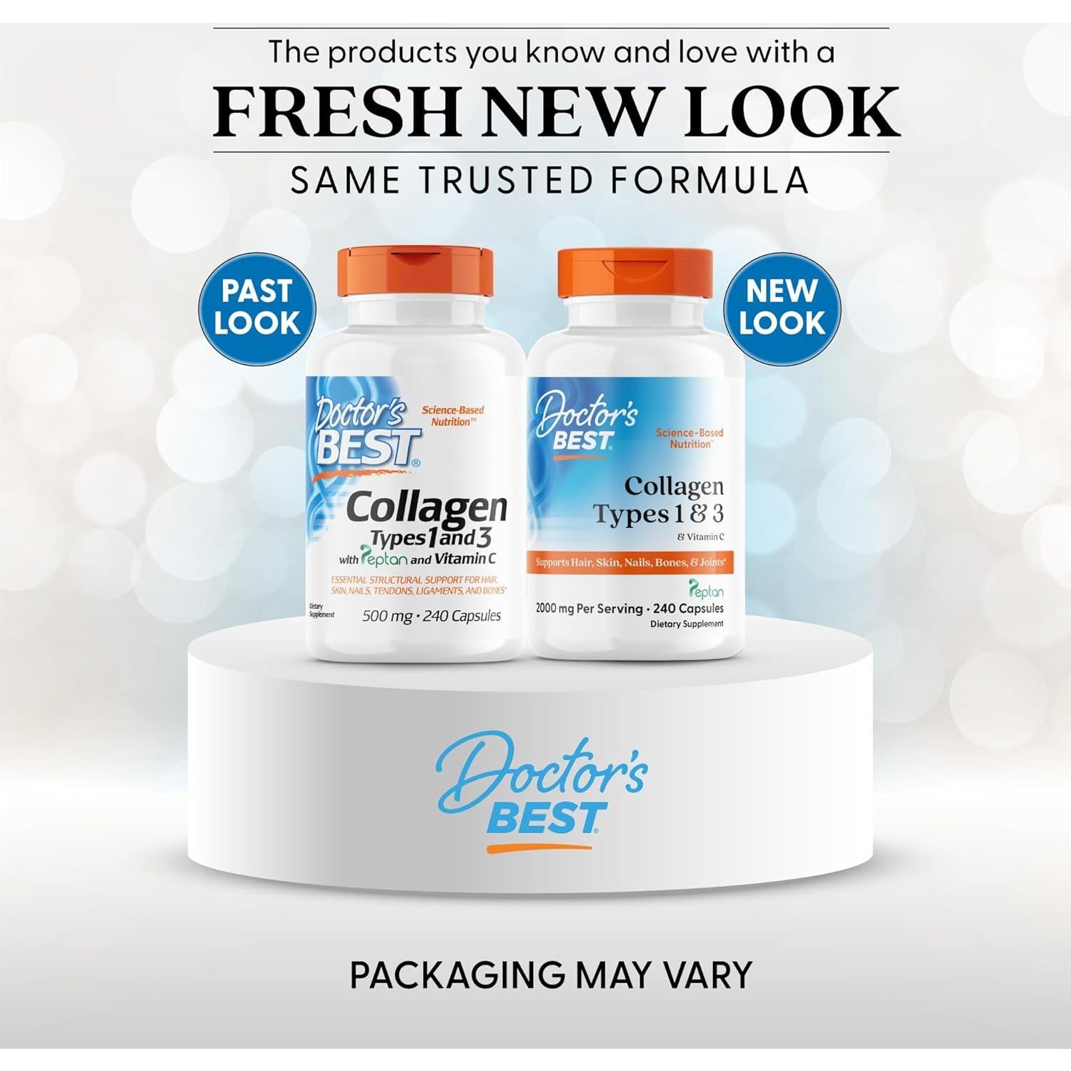 Colágeno Tipo 1 y 3 Doctor's Best con Vitamina C 240 Cápsulas