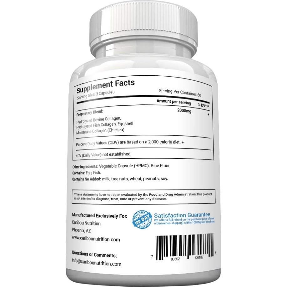 Píldoras de Colágeno Múltiple Caribou - 180 Cápsulas