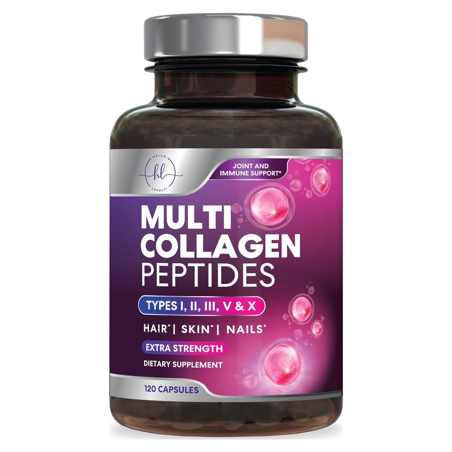 Suplemento de Colágeno Múltiple Hello Lovely 2400 mg 120 Cápsulas