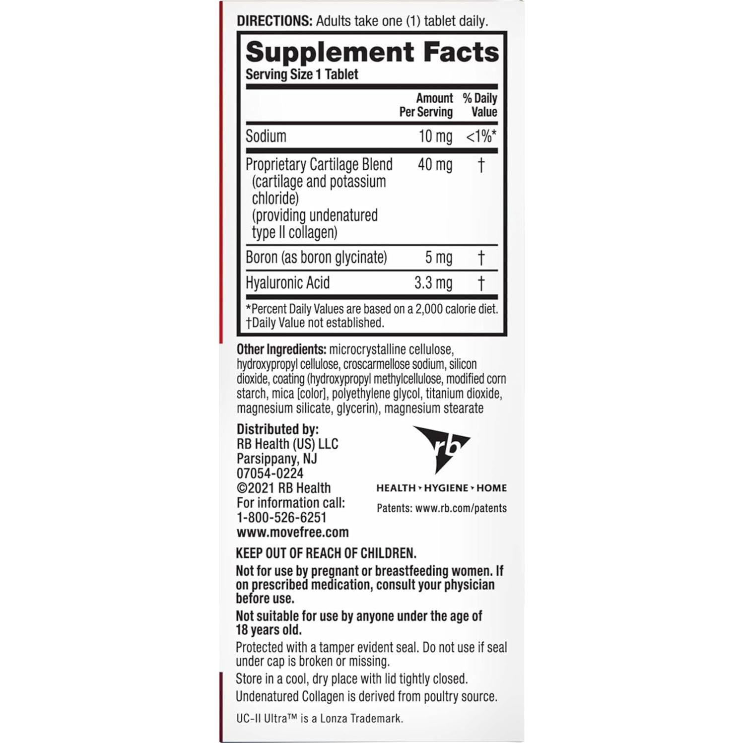 Suplemento Articular Move Free Ultra - Colágeno Tipo II 64 Tabletas