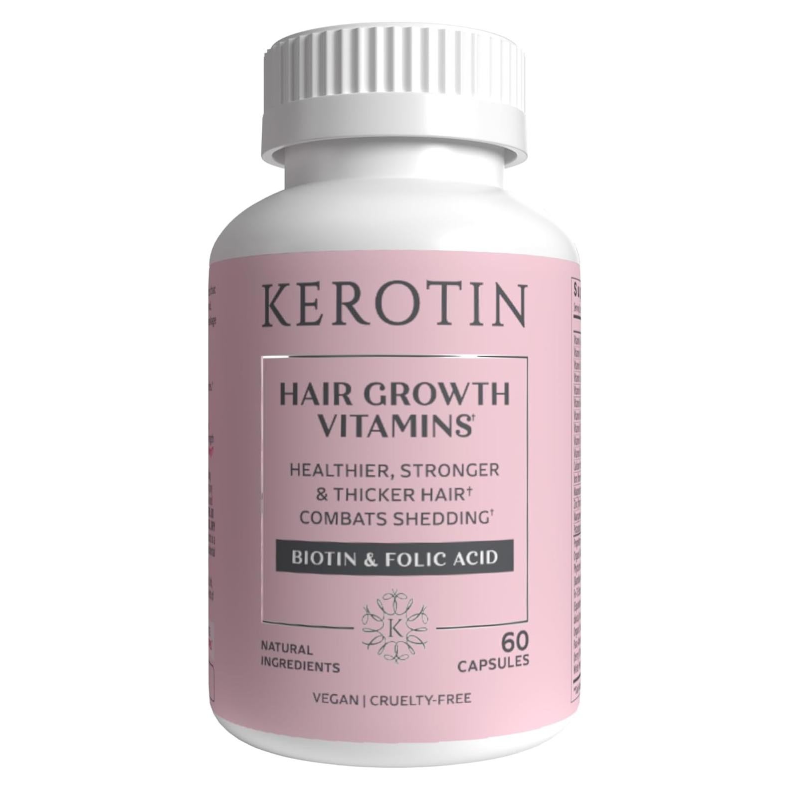 Vitaminas para el Crecimiento del Cabello Kerotin - 60 Cápsulas