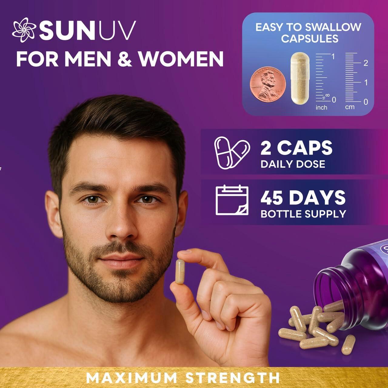 SUNUV Biotina 10,000mcg y Colágeno 80,000mcg - 90 Cápsulas