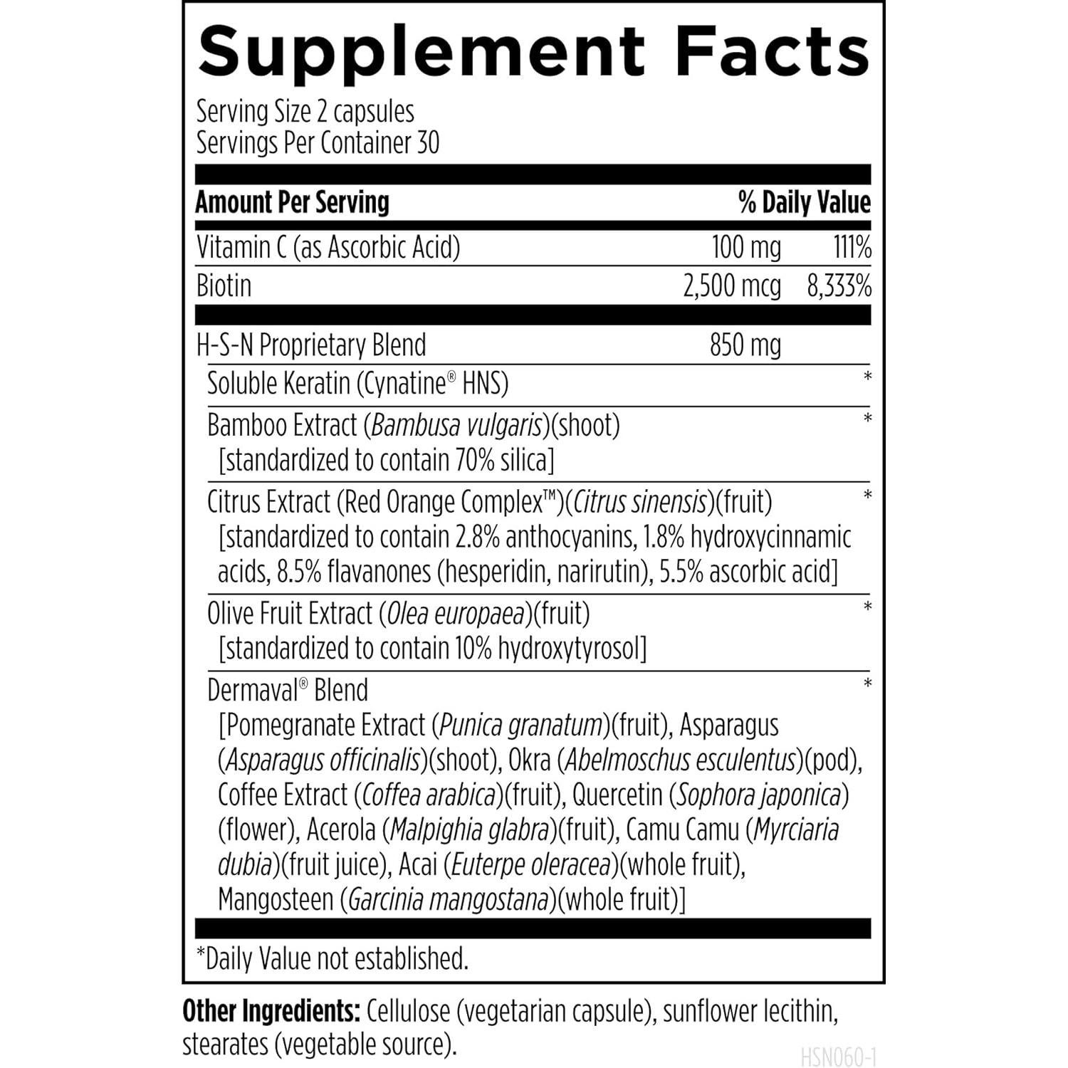 Vitaminas para Cabello, Piel y Uñas H-S-N - 60 Cápsulas