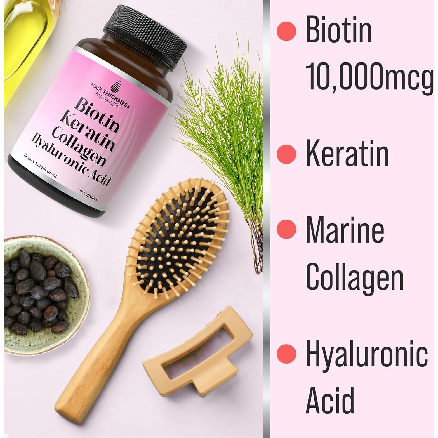 Vitaminas para el Crecimiento del Cabello Hair Thickness 4-en-1 10000mcg