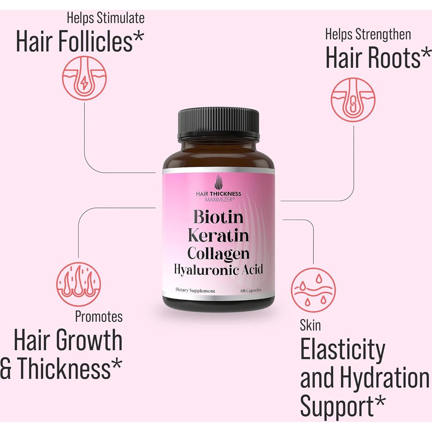 Vitaminas para el Crecimiento del Cabello Hair Thickness 4-en-1 10000mcg