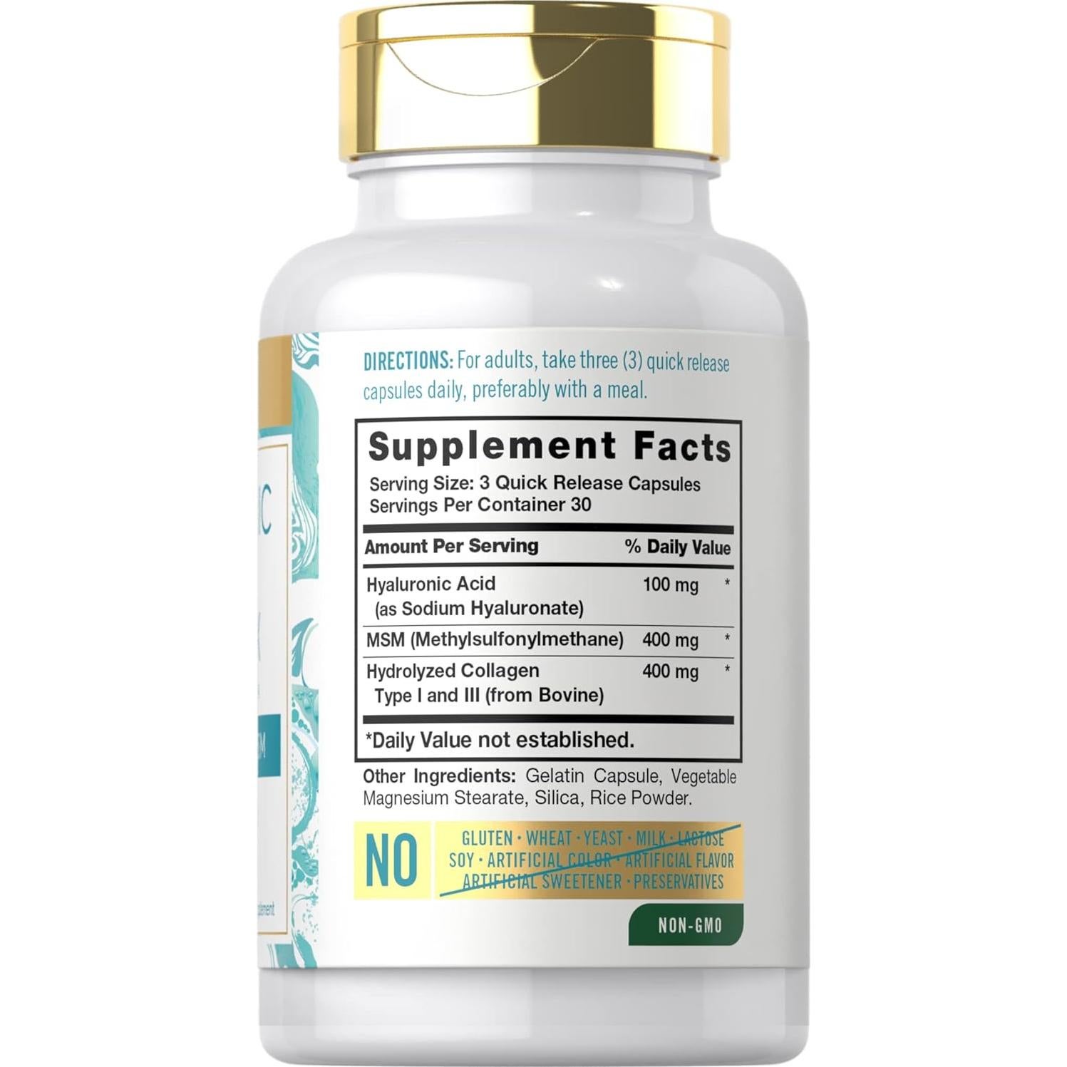 Complejo de Ácido Hialurónico Carlyle 900 mg con Colágeno y MSM