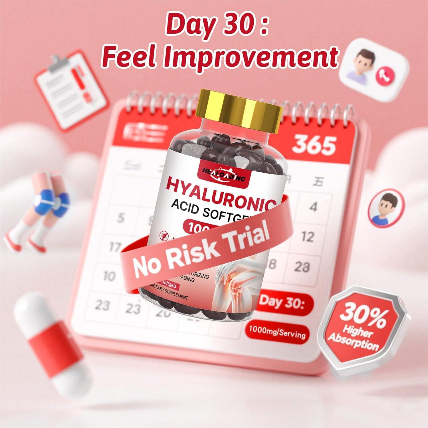 Suplemento de Ácido Hialurónico 1000mg HEALOADING - Hidratación Piel y Articulaciones