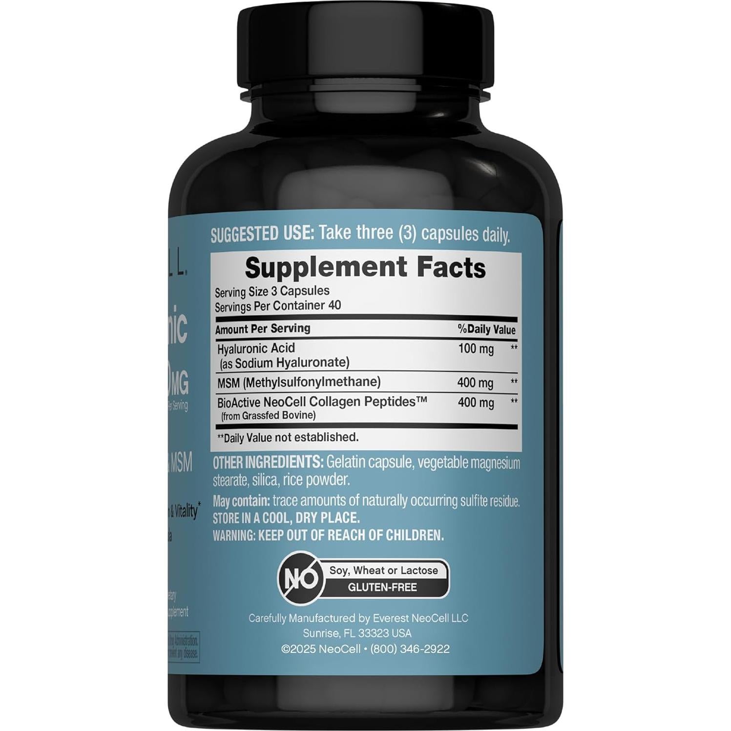 Complejo de Ácido Hialurónico NeoCell 900mg 120 Cápsulas